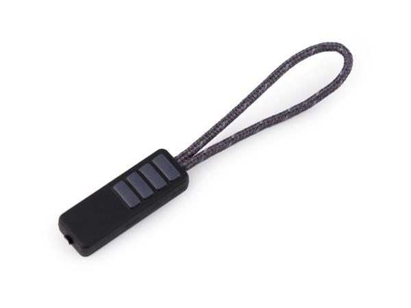 Zipper Schlaufe/ Reißverschlussanhänger Dunkelgrau/Schwarz